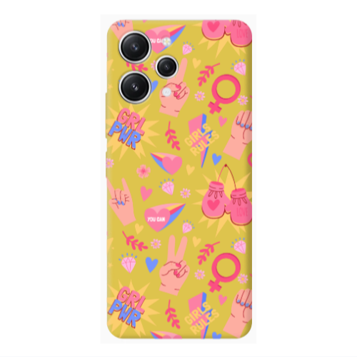 Xiaomi Redmi 12 Grl Pwr 2 Yellow Colored Silicone TPU Θήκη