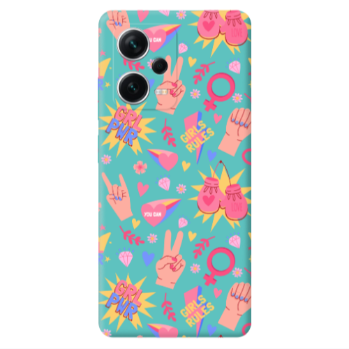 Xiaomi Poco X5 Grl Pwr 2 Turquoise Colored Silicone TPU Θήκη