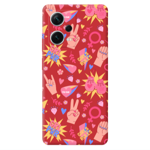 Xiaomi Poco X5 Grl Pwr 2 Red Colored Silicone TPU Θήκη