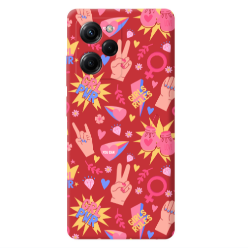 Xiaomi Poco X5 Pro Grl Pwr 2 Red Colored Silicone TPU Θήκη
