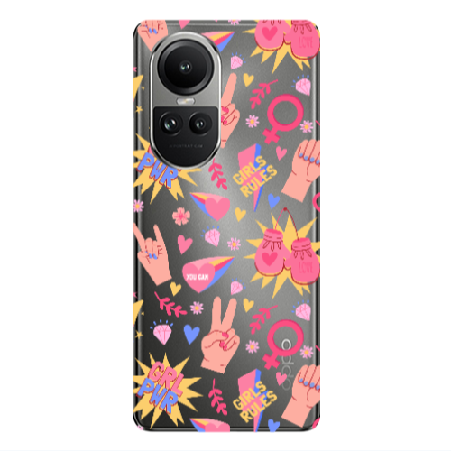 Oppo Reno10 5G Grl Pwr 2 Transparent Silicone TPU Θήκη