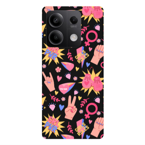 Xiaomi Redmi Note 13 5G Grl Pwr 2 Black Colored Silicone TPU Θήκη