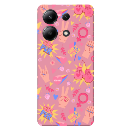 Xiaomi Redmi Note 13 4G Grl Pwr 2 Pink Colored Silicone TPU Θήκη