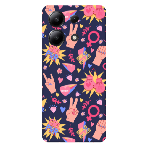 Xiaomi Redmi Note 13 4G Grl Pwr 2 Dark blue Colored Silicone TPU Θήκη