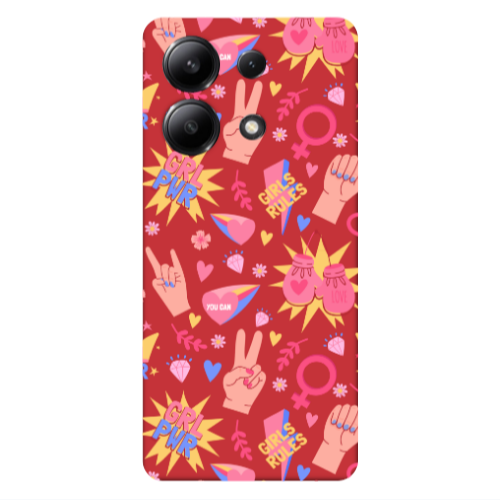 Xiaomi Redmi Note 13 4G Grl Pwr 2 Red Colored Silicone TPU Θήκη