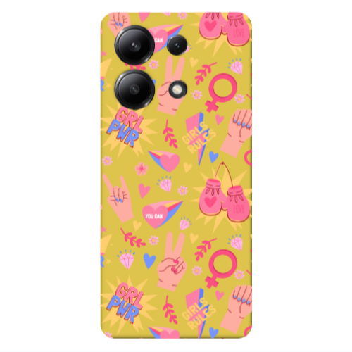 Xiaomi Redmi Note 13 4G Grl Pwr 2 Yellow Colored Silicone TPU Θήκη