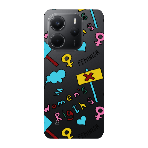 Xiaomi Redmi Note 14 Feminism Transparent Silicone TPU Θήκη