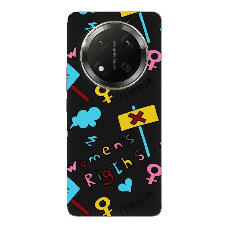 Honor Magic 7 Lite Feminism Black Colored Silicone TPU Θήκη