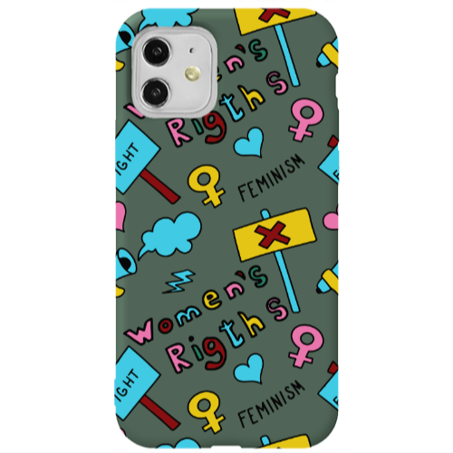 Apple iPhone 11  Feminism Dark Green Colored Silicone TPU Θήκη