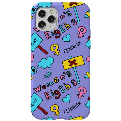 Apple iPhone 11 Pro Feminism Purple Colored Silicone TPU Θήκη