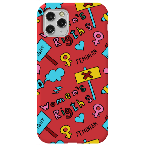 Apple iPhone 11 Pro Feminism Red Colored Silicone TPU Θήκη