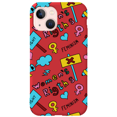 Apple iPhone 13 Feminism Red Colored Silicone TPU Θήκη