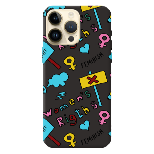 Apple iPhone 13 Pro Max Feminism Black Colored Silicone TPU Θήκη