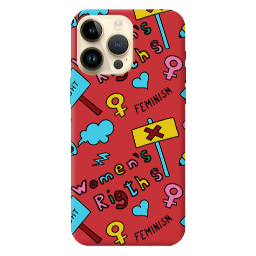 Apple iPhone 13 Pro Max Feminism Red Colored Silicone TPU Θήκη