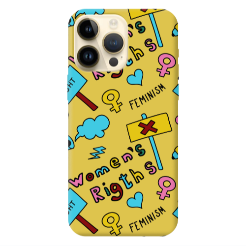 Apple iPhone 13 Pro Max Feminism Yellow Colored Silicone TPU Θήκη