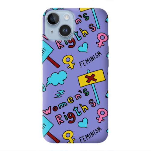 Apple iPhone 14  Feminism Purple Colored Silicone TPU Θήκη