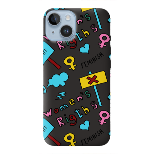 Apple iPhone 14 Plus Feminism Black Colored Silicone TPU Θήκη