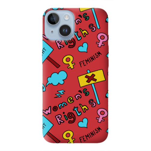 Apple iPhone 14 Plus Feminism Red Colored Silicone TPU Θήκη