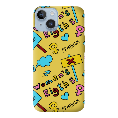 Apple iPhone 14 Plus Feminism Yellow Colored Silicone TPU Θήκη