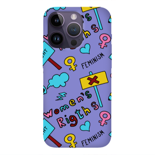 Apple iPhone 14 Pro  Feminism Purple Colored Silicone TPU Θήκη