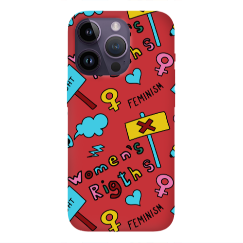 Apple iPhone 14 Pro Max Feminism Red Colored Silicone TPU Θήκη