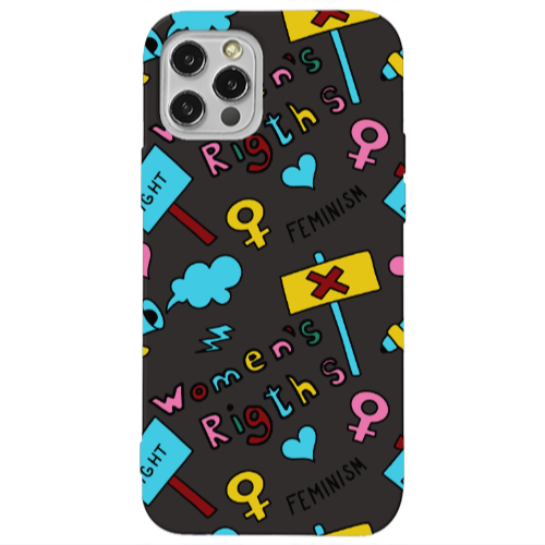 Apple iPhone 13 Pro Feminism Black Colored Silicone TPU Θήκη