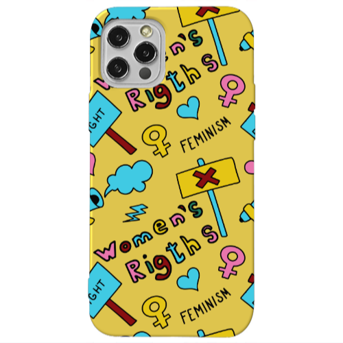 Apple iPhone 13 Pro Feminism Yellow Colored Silicone TPU Θήκη