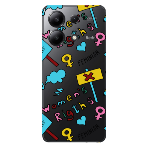 Xiaomi Redmi Note 13 4G Feminism Transparent Silicone TPU Θήκη