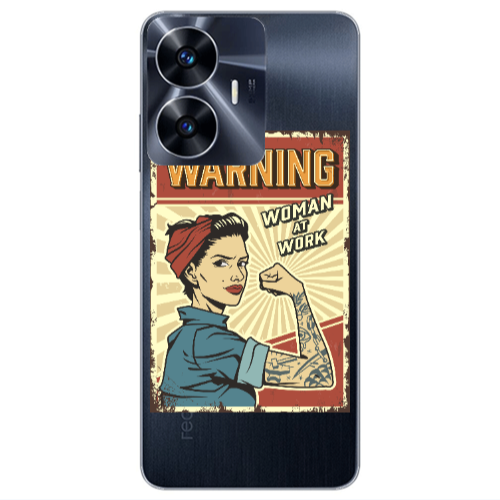 Realme Note 50 Woman at work Transparent Silicone TPU Θήκη