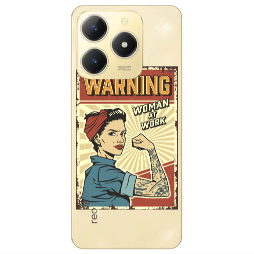 Realme C61 Woman at work Transparent Silicone TPU Θήκη