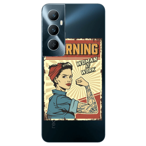 Realme C65 Woman at work Transparent Silicone TPU Θήκη