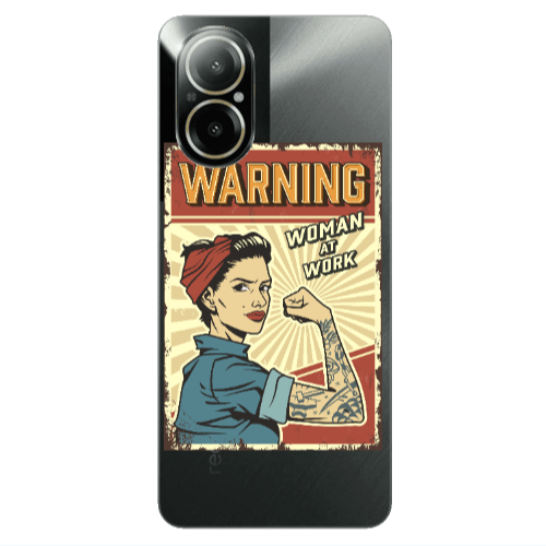Realme C67 Woman at work Transparent Silicone TPU Θήκη