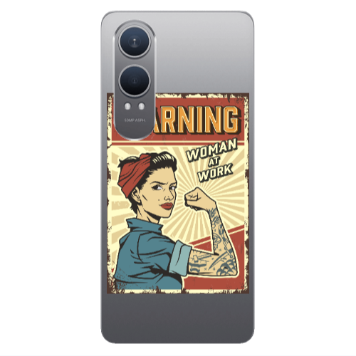 Oneplus Nord Ce 4 lite Woman at work Transparent Silicone TPU Θήκη