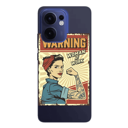 Oppo Reno 13 F Woman at work Transparent Silicone TPU Θήκη