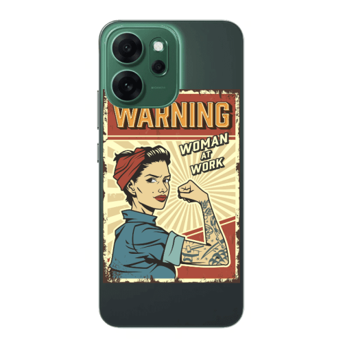 Oppo 14 F Woman at work Transparent Silicone TPU Θήκη
