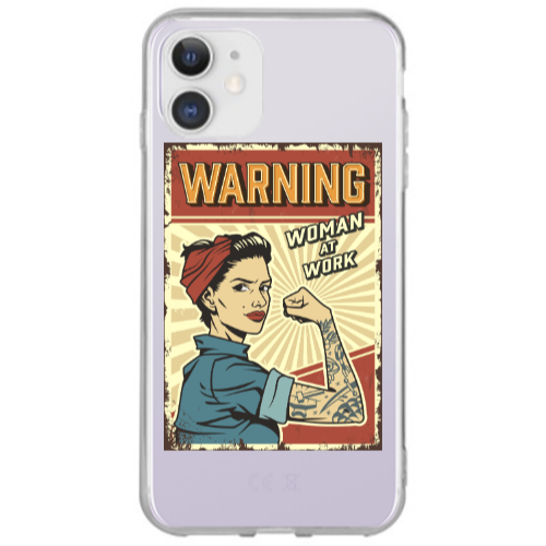 Apple iPhone 12 Woman at work Transparent Silicone TPU Θήκη