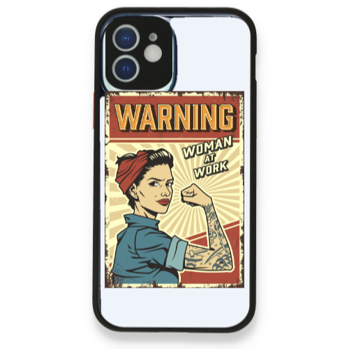 Apple iPhone 12 Woman at work Black Glossy Θήκη