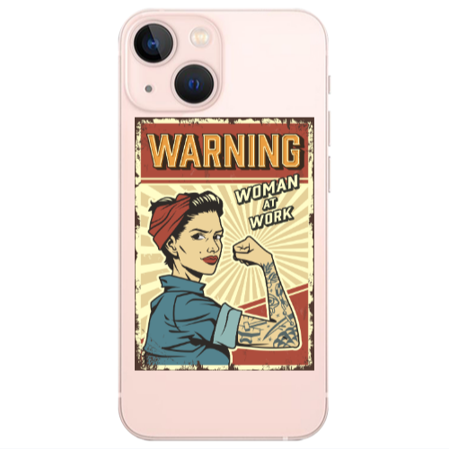 Apple iPhone 13 Woman at work Transparent Silicone TPU Θήκη