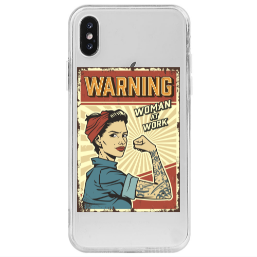 Apple iPhone X Woman at work Transparent Silicone TPU Θήκη