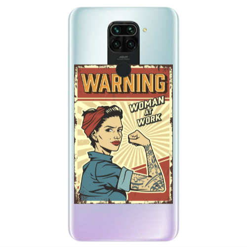 Xiaomi Redmi Note 9 Woman at work Transparent Silicone TPU Θήκη