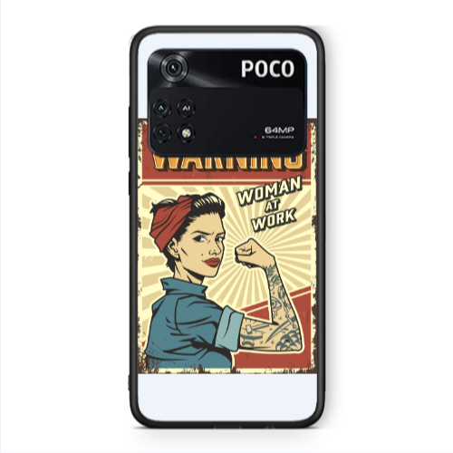 Xiaomi Poco M4 Pro 4G Woman at work Black Glossy Θήκη
