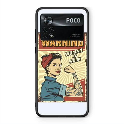 Xiaomi Poco X4 Pro Woman at work Black Glossy Θήκη