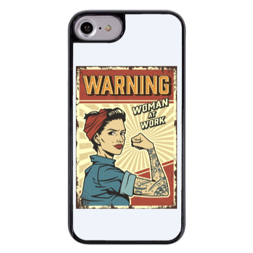 Apple iPhone 7 Woman at work Black Glossy Θήκη