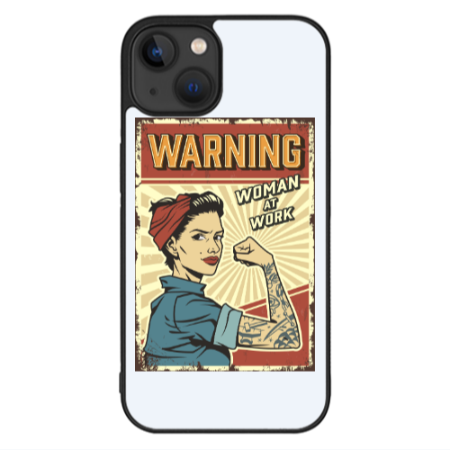 Apple iPhone 13 Mini Woman at work Black Glossy Θήκη