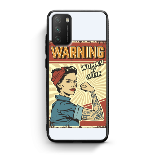 Xiaomi Poco M3 Woman at work Black Glossy Θήκη