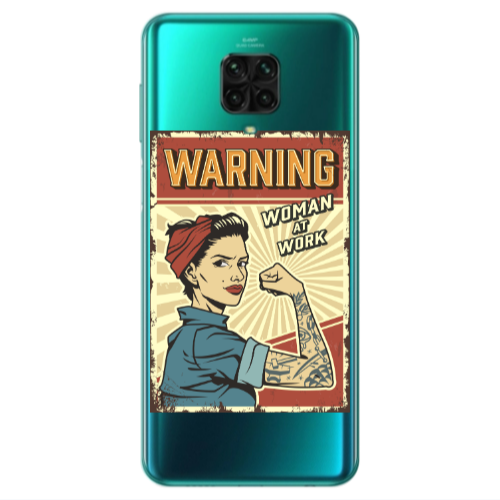 Xiaomi Redmi Note 9S Woman at work Transparent Silicone TPU Θήκη