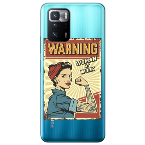 Xiaomi Poco X3 GT Woman at work Transparent Silicone TPU Θήκη