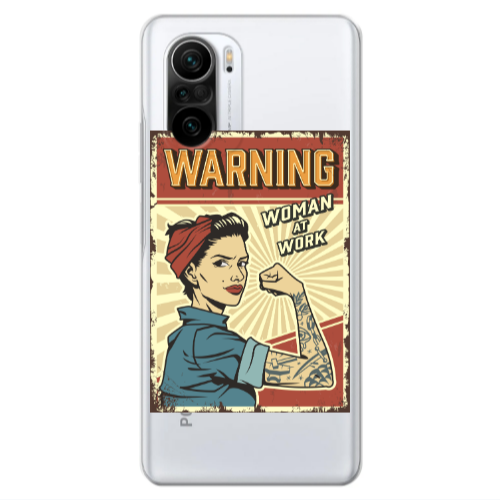 Xiaomi Poco F3 Woman at work Transparent Silicone TPU Θήκη
