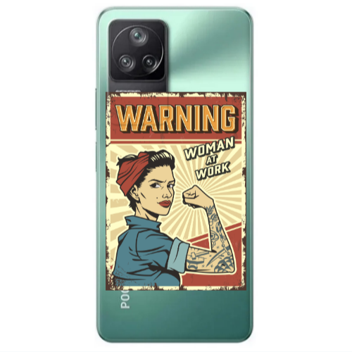 Xiaomi Poco F4 Woman at work Transparent Silicone TPU Θήκη