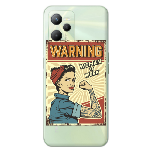 Realme C35 Woman at work Transparent Silicone TPU Θήκη
